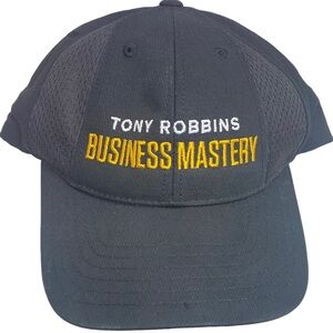 Port Authority Tony Robbins Business Mastery Baseball Hat Cap Black Gold White